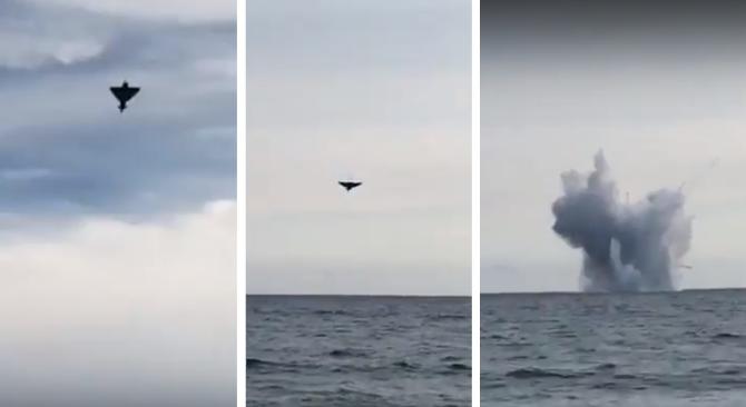 Βίντεο-σοκ: Μαχητικό Eurofighter συντρίβεται στη θάλασσα σε αεροπορική επίδειξη (βίντεο)