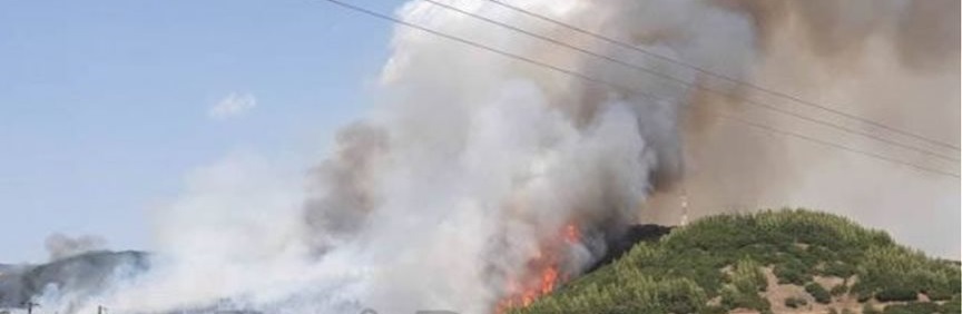 Φθιώτιδα: Μεγάλη φωτιά κοντά σε οικισμούς στη Μακρακώμη (φώτο-βίντεο)