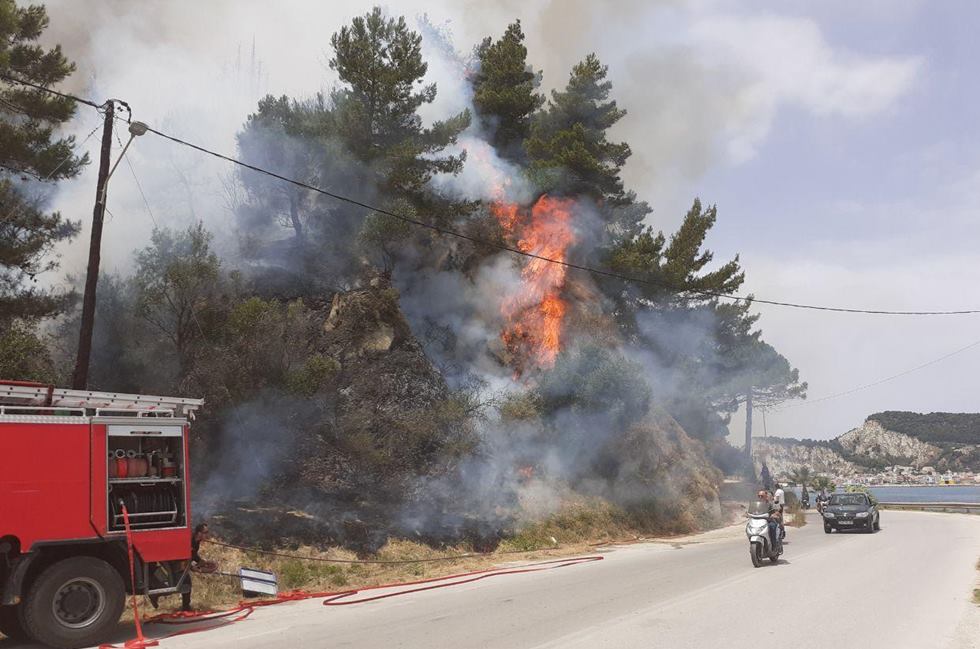 Υπό έλεγχο η φωτιά στο Αργάσι Ζακύνθου – Κάηκαν τρία στρέμματα δασικής έκτασης (βίντεο)