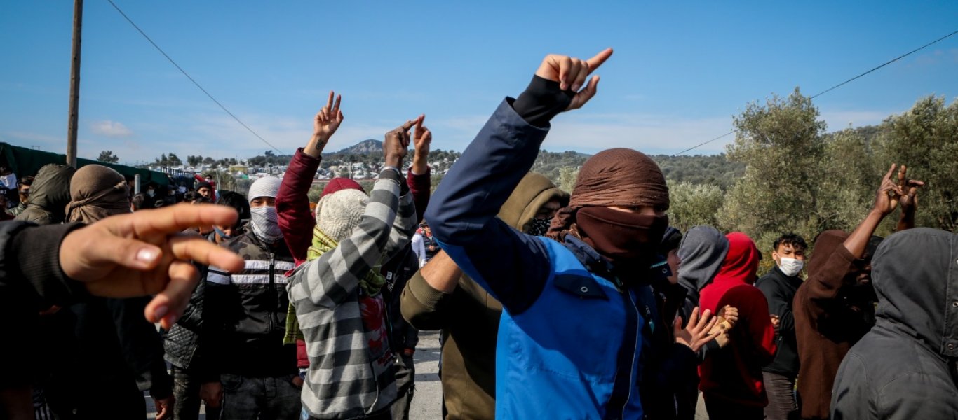 Νέα εξέγερση παράνομων μεταναστών στην Λέσβο: Εκκενώθηκε η εθνική οδός Μυτιλήνης-Θέρμης