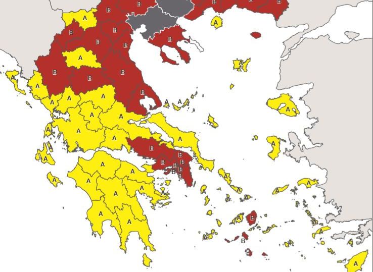 Ο νέος υγειονομικός χάρτης – Σε τρεις ζώνες χωρίζεται πλέον η Ελλάδα (φώτο)