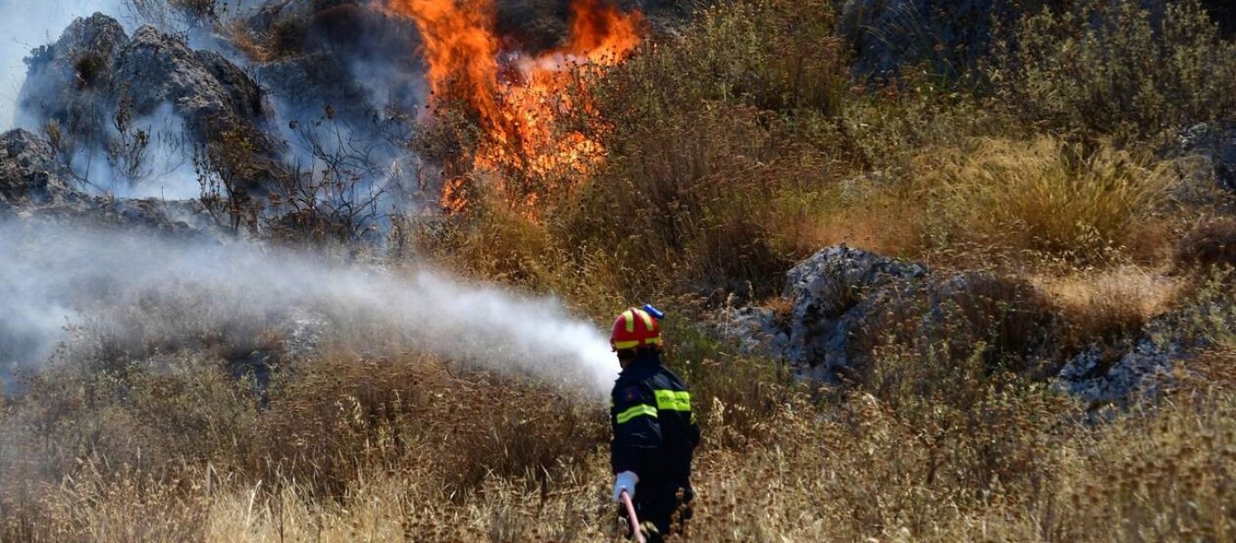 Υπό μερικό έλεγχο η φωτιά στα Καλύβια Θορικού