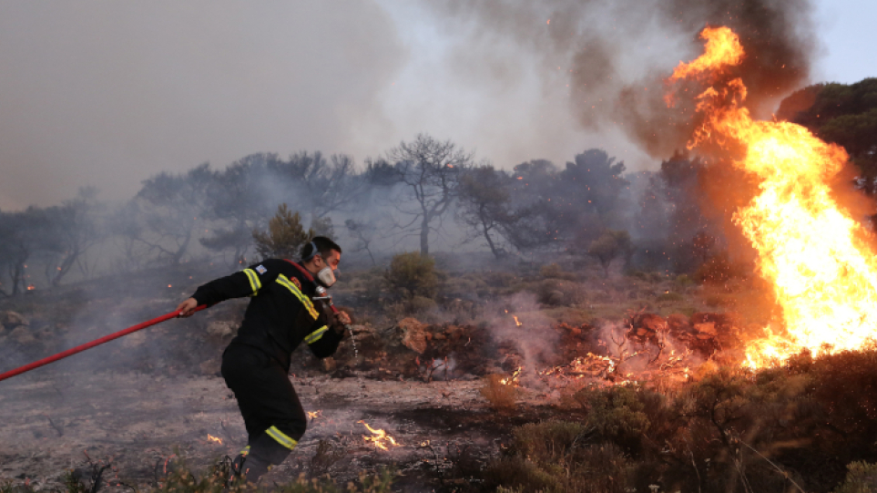 Λαμία: Φωτιά πάνω από τα Καλύβια