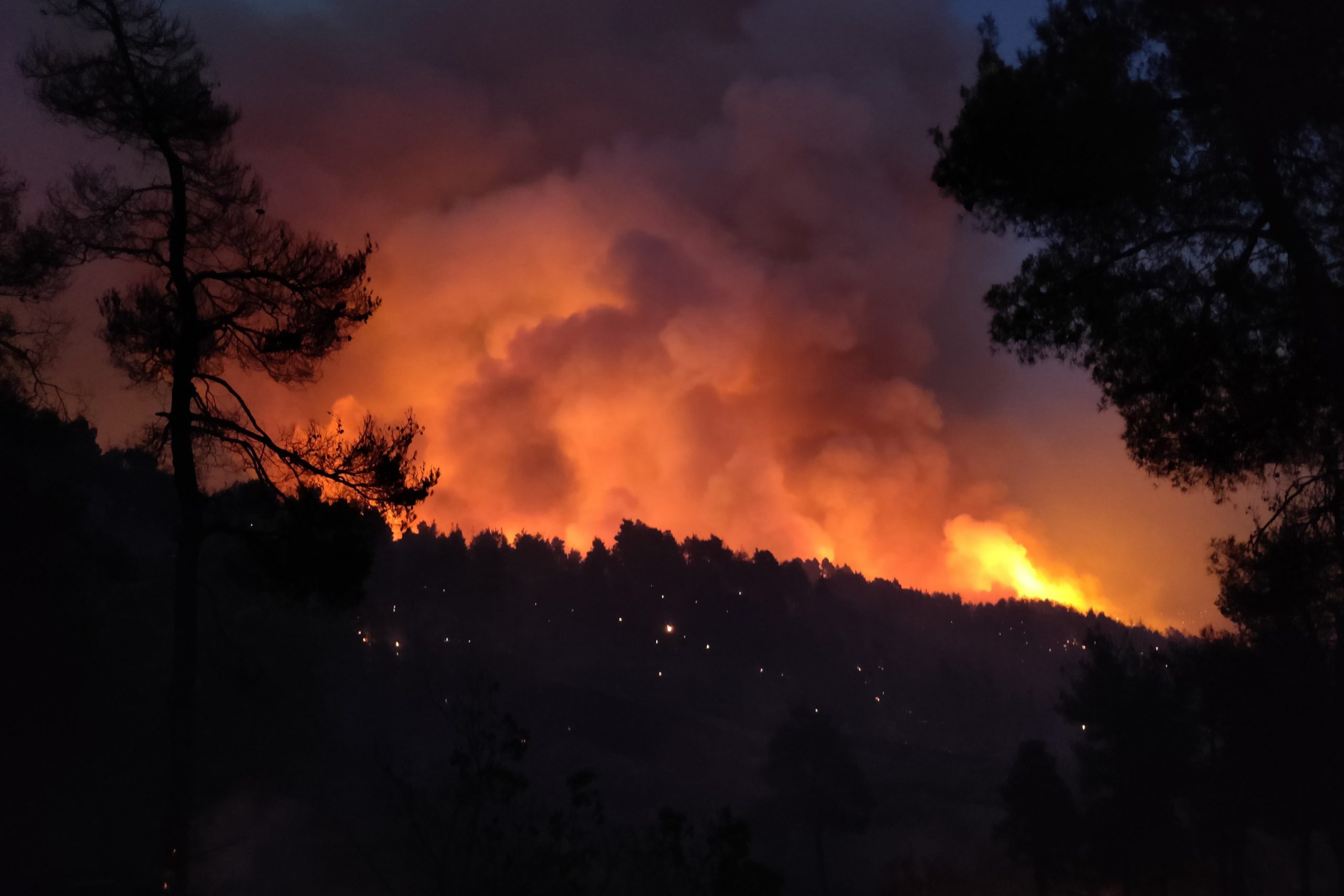 Ανεξέλεγκτη η φωτιά στην Εύβοια: Οι φλόγες φτάνουν στη θάλασσα και απειλούν τα Βασιλικά (upd)