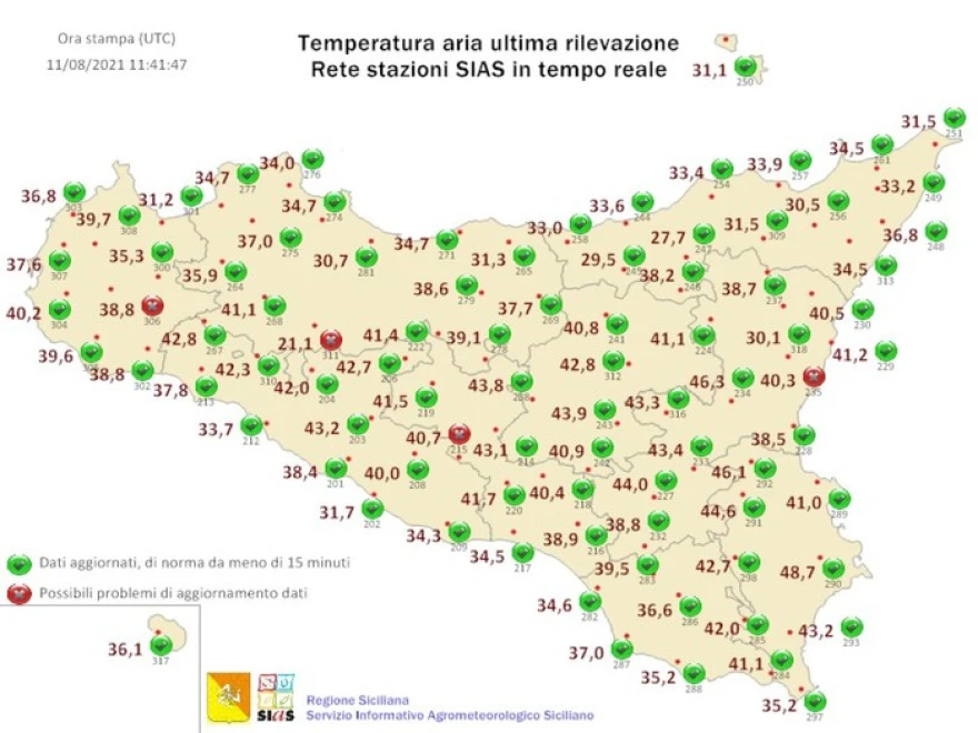 Πανευρωπαϊκό ρεκόρ με 48,8 βαθμούς στις Συρακούσες – «Παίρνει σκυτάλη» από τους 48 βαθμούς της Αθήνας το 1977