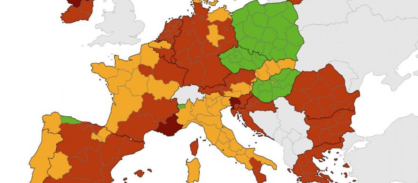 Κυβερνητικές «επιτυχίες» – Χάρτης ECDC: Στο «κόκκινο» όλη σχεδόν η Ευρώπη, στο… βαθύ «κόκκινο» η Ελλάδα