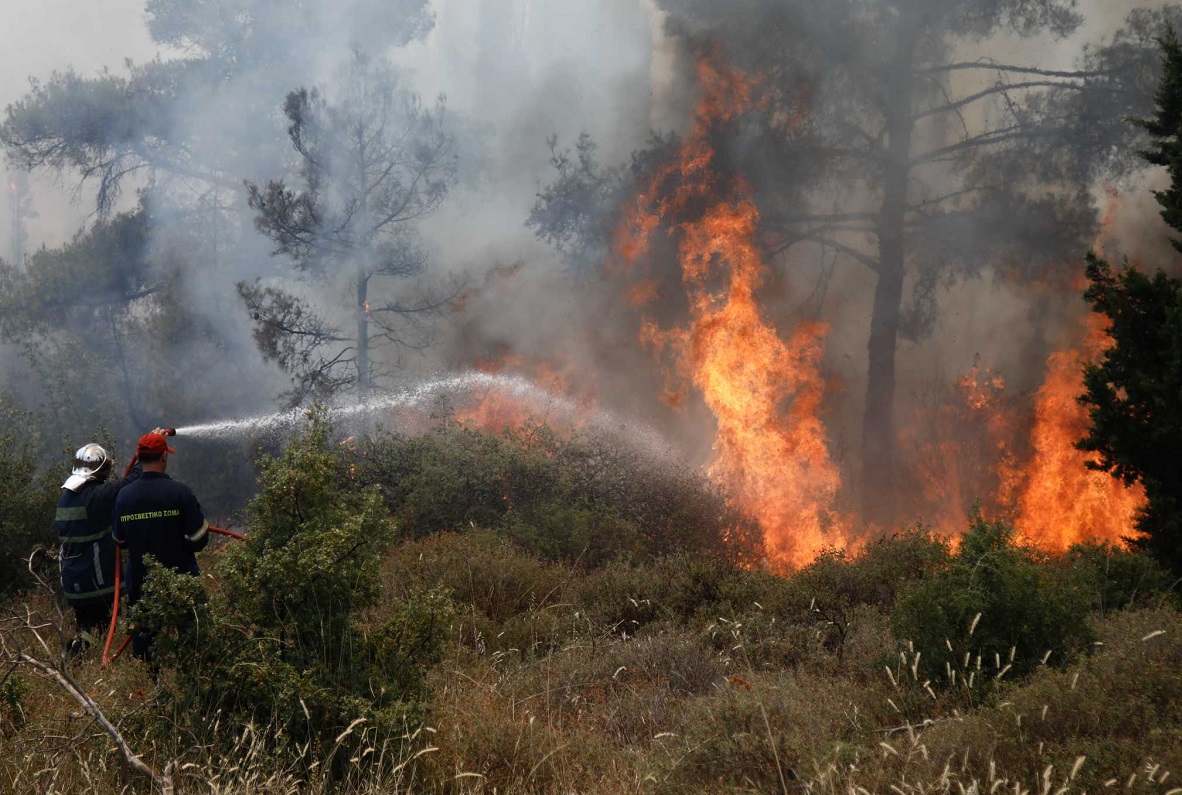 Μεγάλη φωτιά στην Εύβοια – Το μέτωπο κινείται προς το χωριό Κρεμαστό