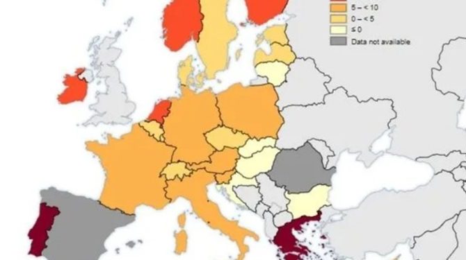 Κορωνοϊός: Δεύτερη η Ελλάδα στην υπερβάλλουσα θνησιμότητα στην ΕΕ