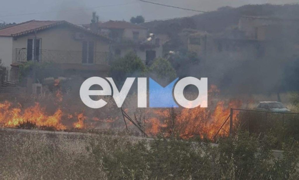 Φωτιά κοντά σε σπίτια οικισμού της Χαλκίδας