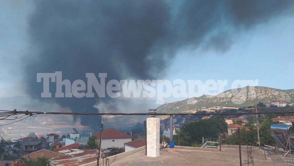 Φωτιά στο Βόλο: Πλησιάζουν τα πρώτα σπίτια στο Σέσκλο οι φλόγες