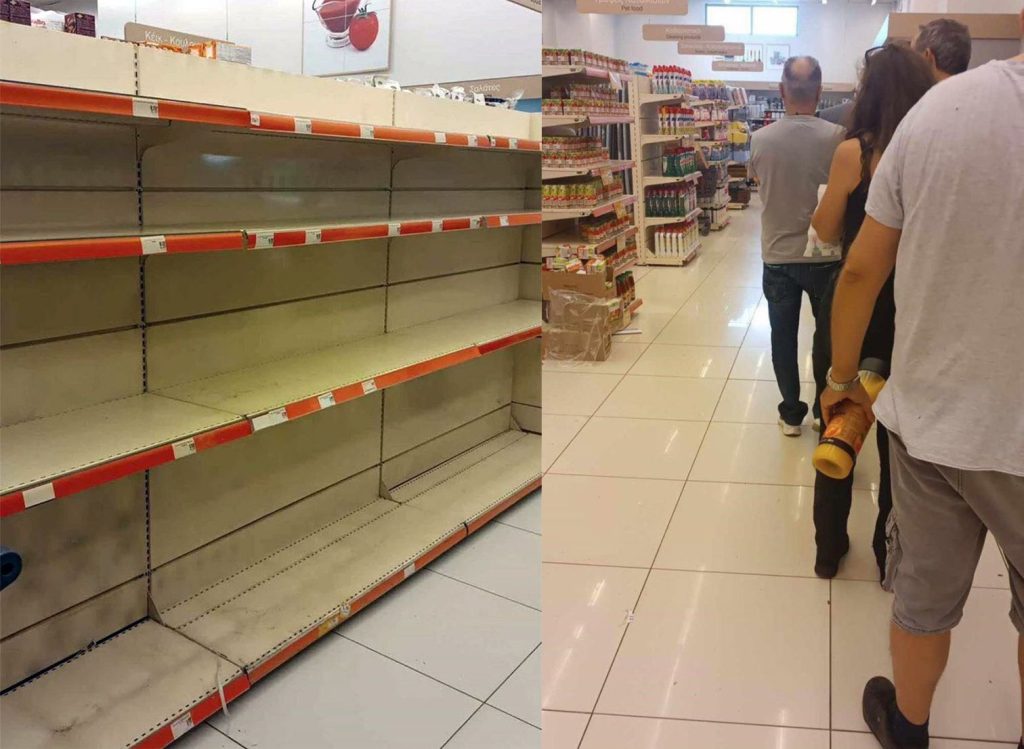 Χάος στη Λάρισα: Εξαφανίστηκαν τα μπουκάλια νερό από τα σούπερ μάρκετ (φώτο)