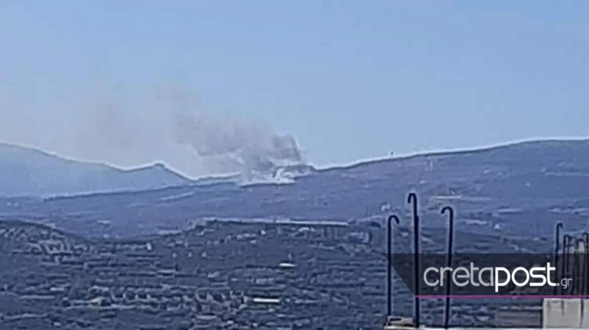 Ξέσπασε φωτιά στη Σητεία – Καίγεται χορτολιβαδική έκταση