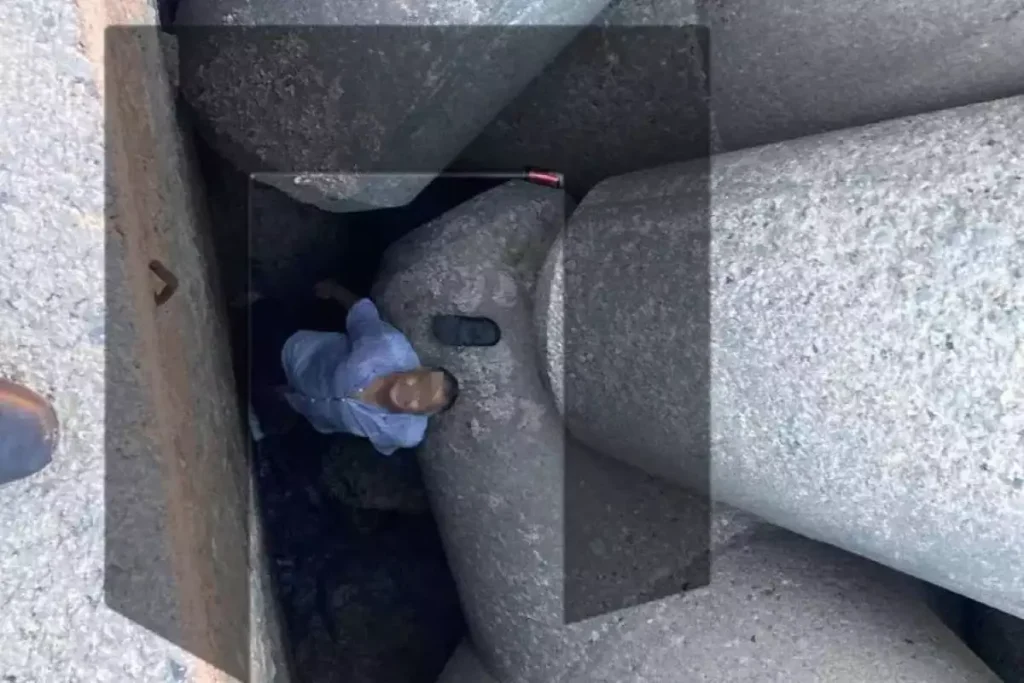 Ηράκλειο: Φωτογραφία ντοκουμέντο από την πτώση του 63χρονου στον λιμενοβραχίονα του Κούλε