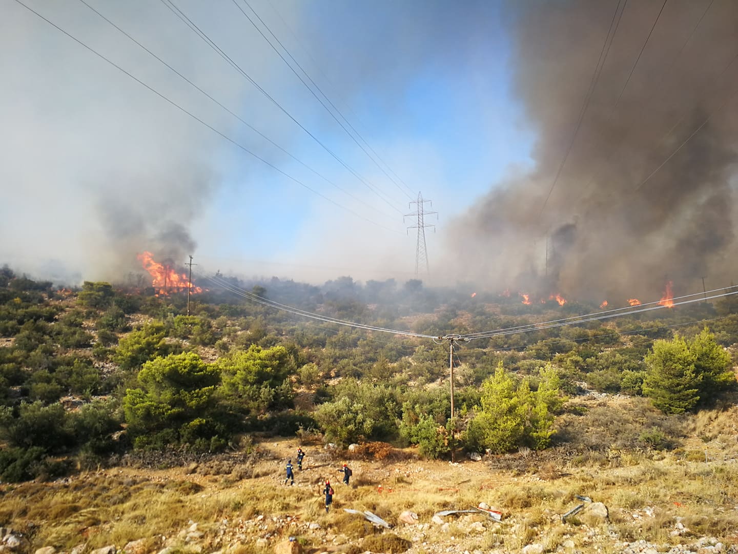 Πυρκαγιά ξέσπασε στη Μάνδρα (βίντεο)