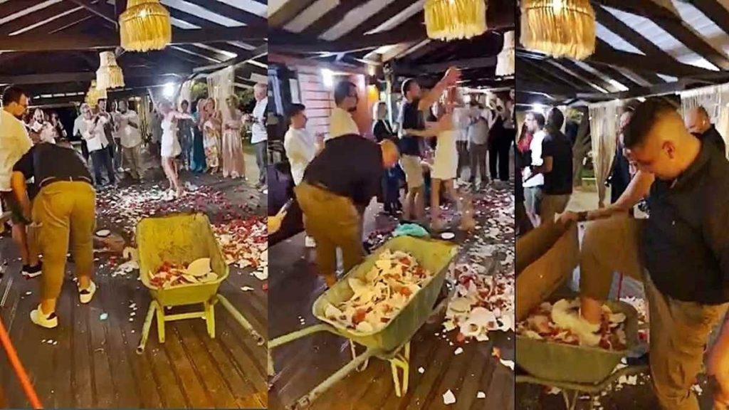 Με καρότσι οικοδομής μάζευαν τα λουλούδια σε γάμο – υπερπαραγωγή στην Λήμνο (βίντεο) 