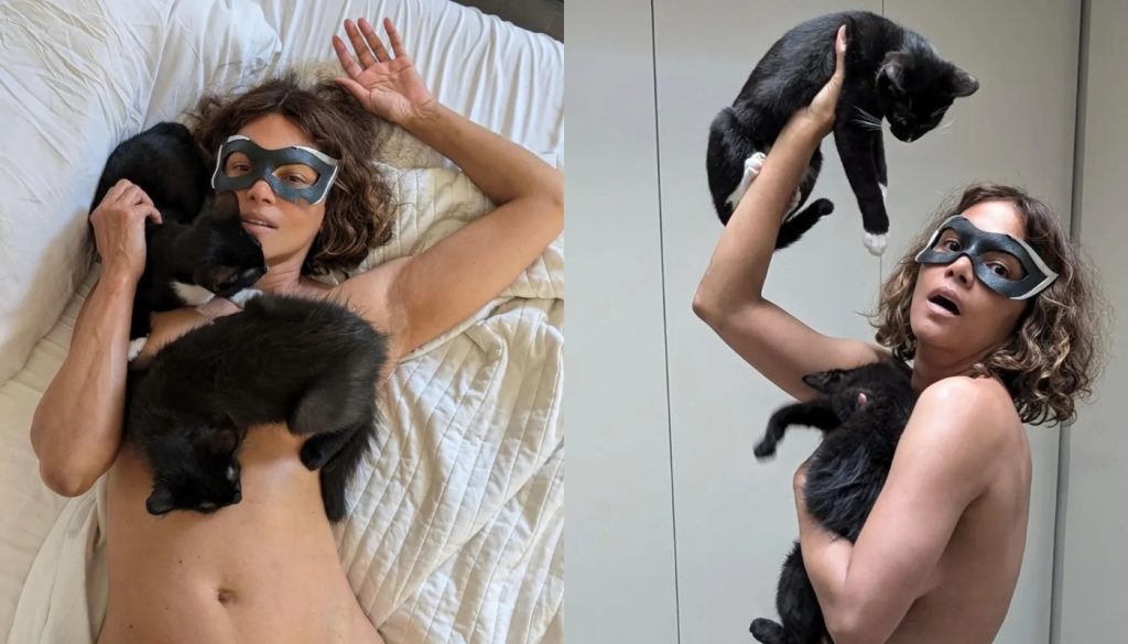Η Χάλι Μπέρι πόζαρε γυμνή και αγκαλιά με γάτες για τα 20 χρόνια από τον ρόλο της ως Catwoman (φώτο)