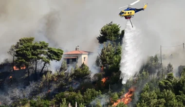 Η παραλία του Φλοίσβου «μαύρισε» από τους καπνούς της πυρκαγιάς στον Βαρνάβα (φωτο)