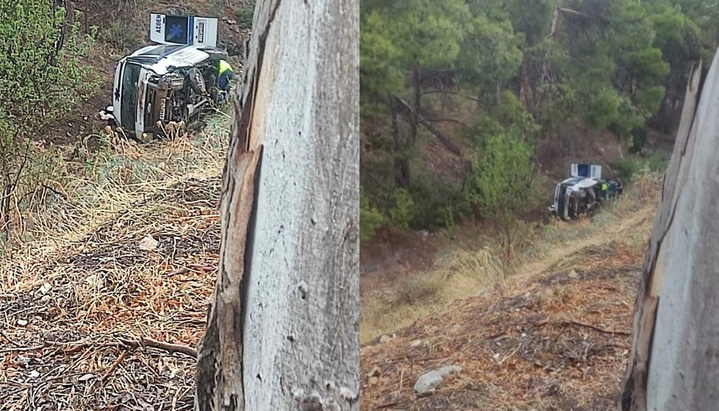 Καισαριανή: Ασθενοφόρο έπεσε σε χαράδρα στην Εθνικής Αντιστάσεως (upd)