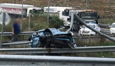 Τροχαίο δυστύχημα στην εθνική οδό Λάρισας-Τρικάλων: «Καρφώθηκε» με το όχημά του σε κολώνα