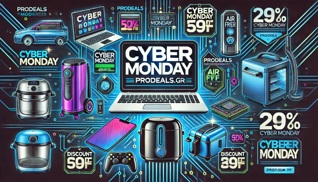 Cyber Monday στο prodeals.gr: Ασύγκριτες προσφορές σε φριτέζες, σκούπες, laptops, ατμοκαθαριστές & συσκευές θέρμανσης!